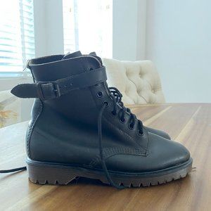 Dr. Martens Black Boots with buckle strap